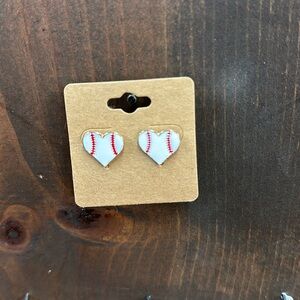 Baseball Heart Earrings - NEW